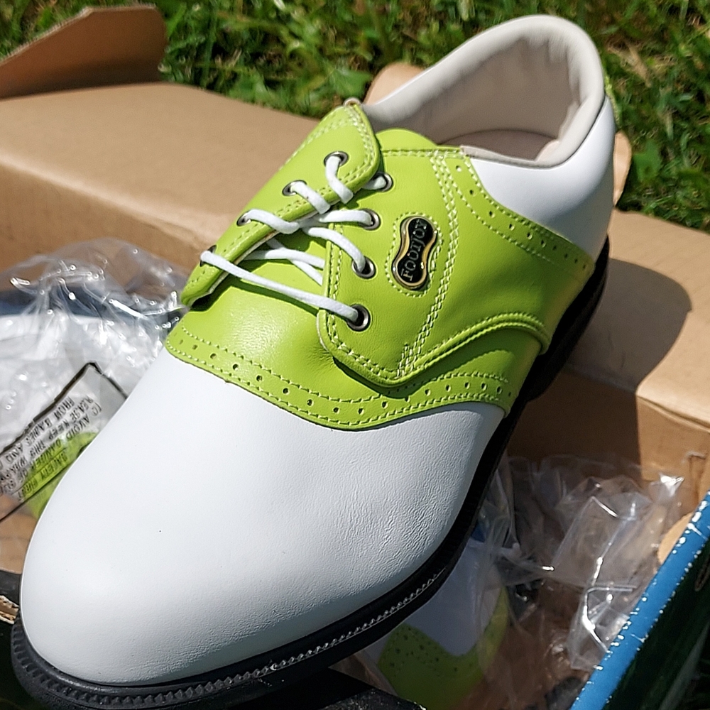 FootJoy Green and White Athletic Golf Shoes
